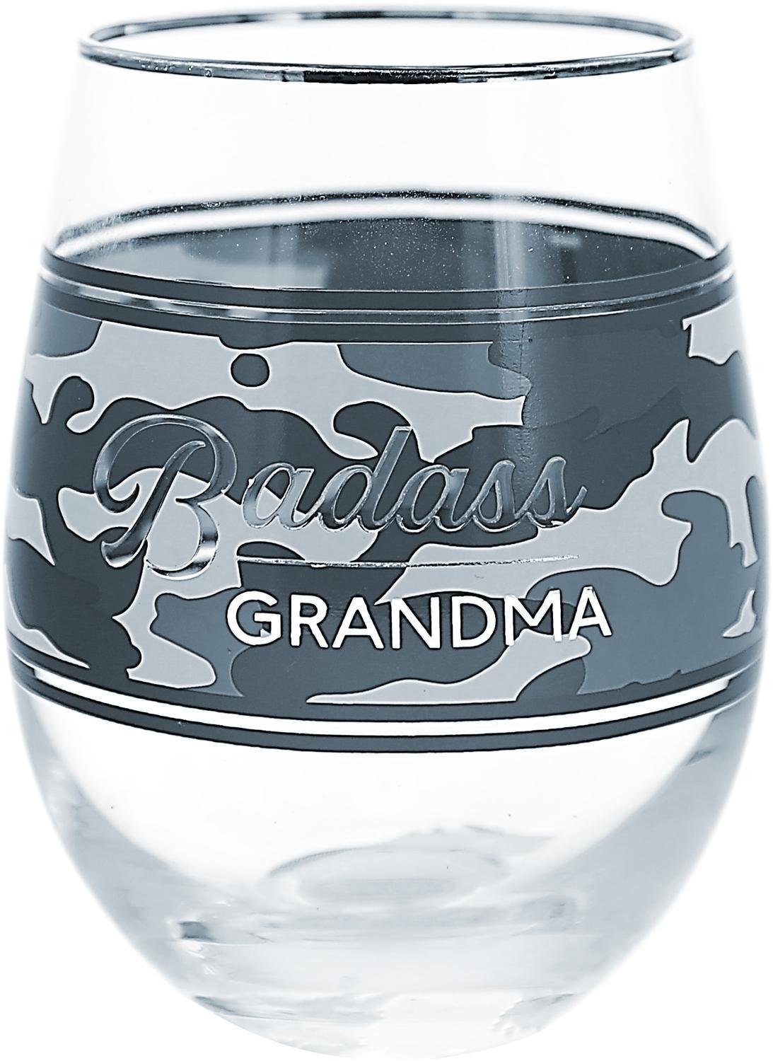 Badass Grandma - 18 oz Stemless Wine Glass