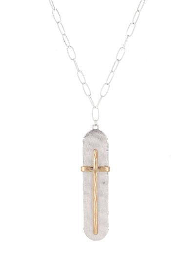 CHAIN NECKLACE W/T 2.75" CROSS PENDANT