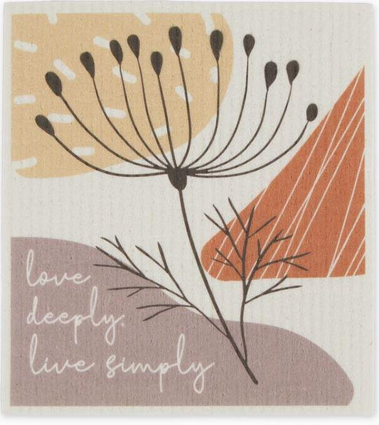 Love Deeply, Live Simply Swedish Dishcloth
