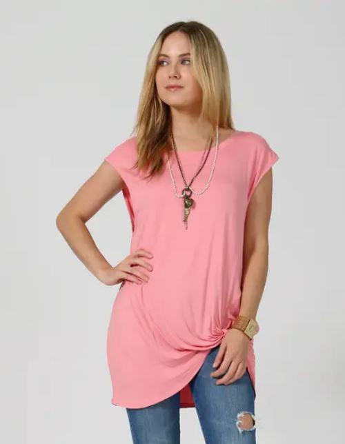 Front Twisted Hem Tunic