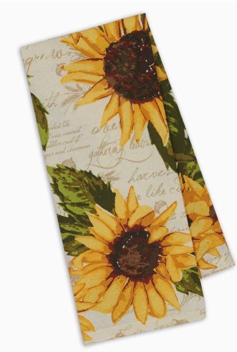Rustic Sunflowers Printed Dishtowel