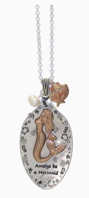 Spoon Head and Mermaid Chain Necklace