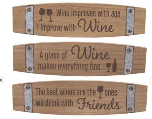 Routed Wine Barrel Wall Plaques - Horizontal