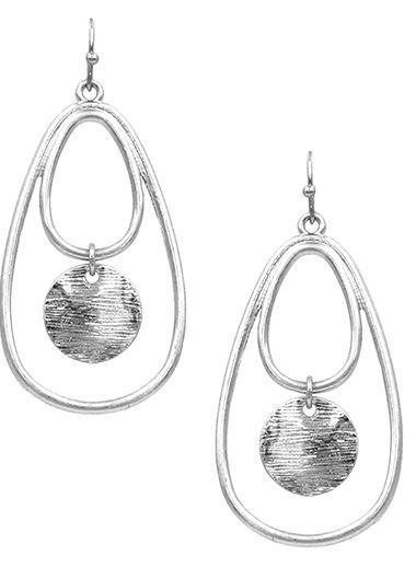 MULTI SHAPE DANGLING SILVER EARRING