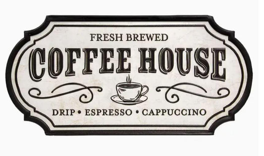 Fresh Brewed Coffee House Metal Sign