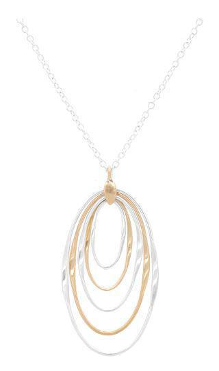 33" MULTI OVAL RINGS LONG NECKLACE