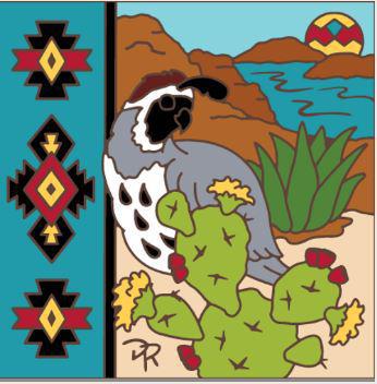 6x6 Tile Quail's River View
