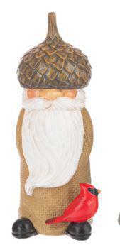 Gnome w/Bird Figurine