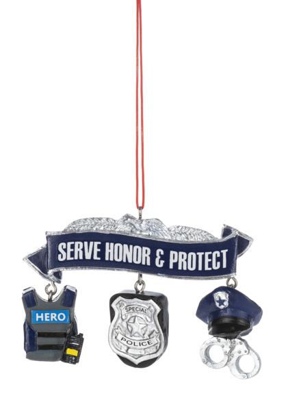 Police Ornament - Serve Honor & Protect