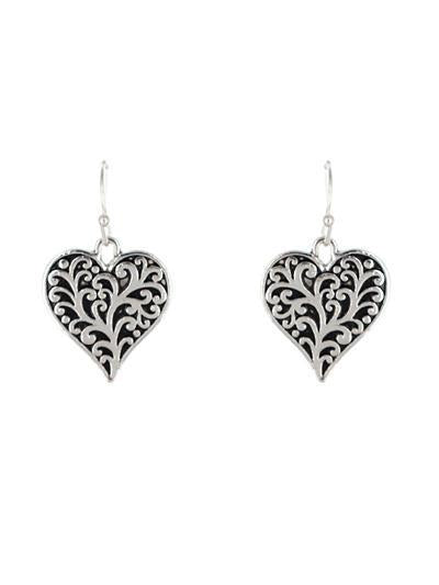 HEART TAILORED LOOK FISH HOOK EARRING