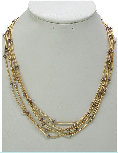 GLASS BEAD MULTI STRANDS NECKLACE