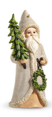 5.75" NATURAL SANTA WITH TREE ORNAMENT