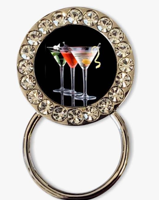 Cz Eyeglass/Badge Holder: Three Cocktails