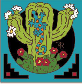 6x6 Tile Flowering Cactus with Gecko