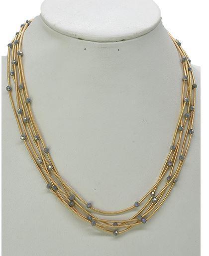 GLASS BEAD MULTI STRANDS NECKLACE
