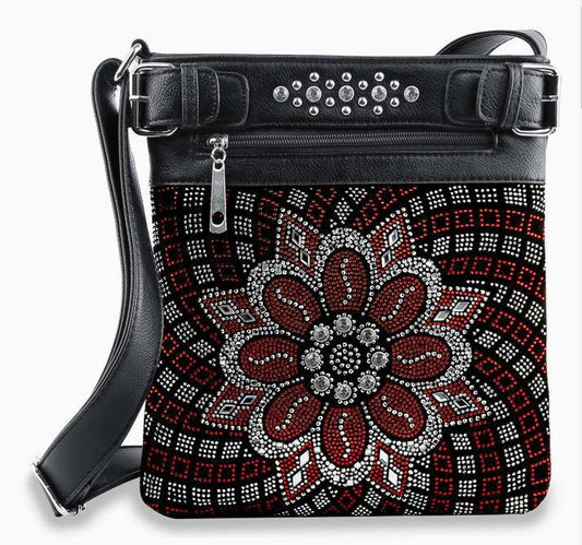 Boho Rhinestone Flower Crossbody Sling