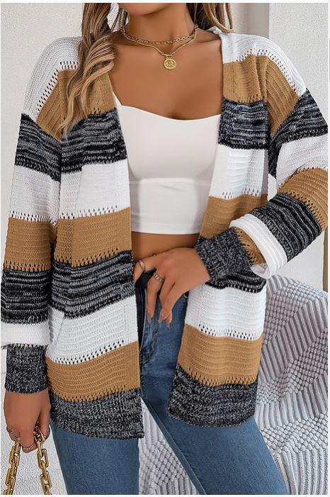 Stripe Open Knit Cardigan