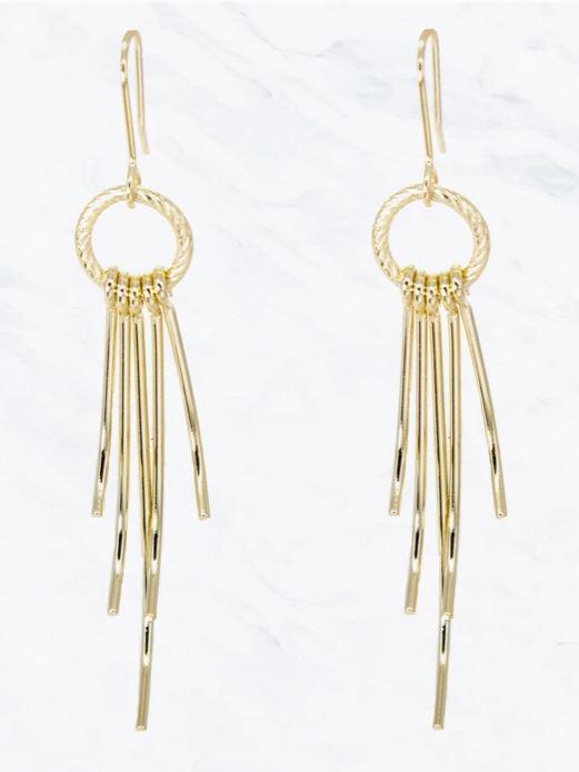 Wispy Angled Gold Earrings