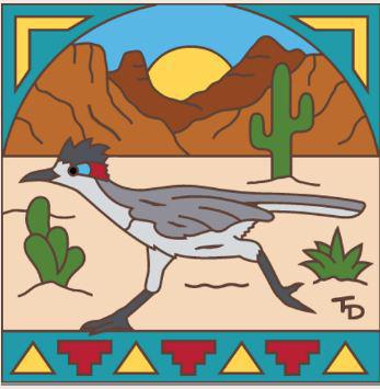6x6 Tile Desert Roadrunner