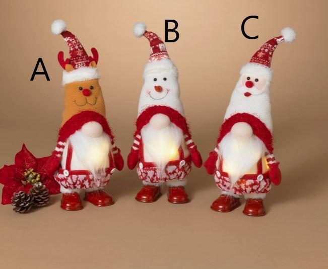 Holiday 16.9"H B/O Lighted Musical Dancing Fabric Gnome