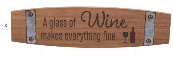 Routed Wine Barrel Wall Plaques - Horizontal