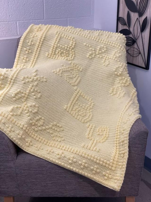 Afghan 39X37 Baby yellow