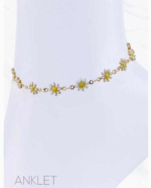 Daisy Flower Dainty Anklet