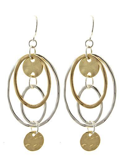 GOLD MULTI RING FISH EARRINGS