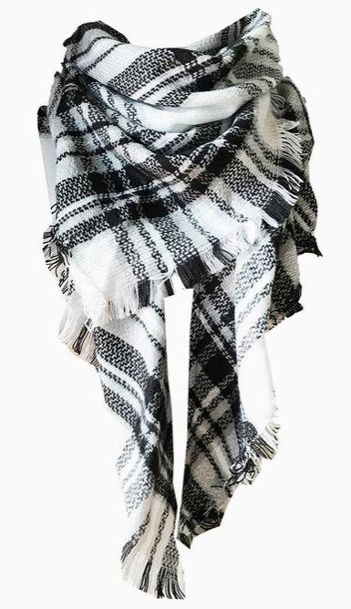 Stripes Plaid Splicing Scarf