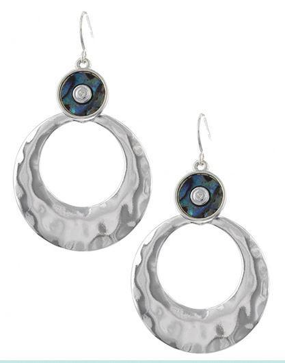 Bullet ROUND W/ABALONE EARRING